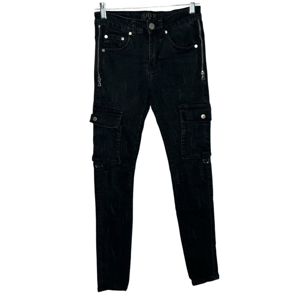 THRT Men’s Black Cargo Skinny Jeans